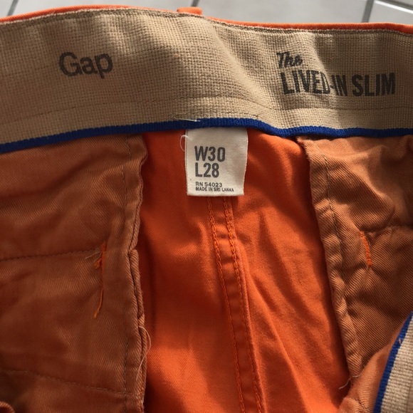 GAP “lived in slim” chinos (30” x 28”), orange - Picture 6 of 6